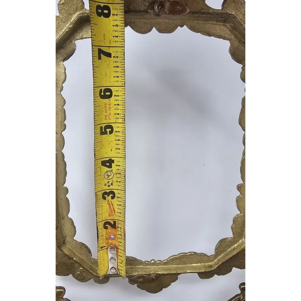**$OLD**Vanity Makeup Mirror Pic Frame Antique MCM Brass Swivel 15" *No Mirror - Picture 9 of 10